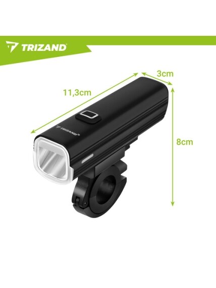 1000 lm LED dviračio žibintas + „Trizand“ galinis žibintas 1