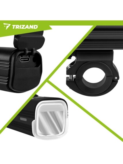 1000 lm LED dviračio žibintas + „Trizand“ galinis žibintas 9 1000 lm LED dviračio žibintas + „Trizand“ galinis žibintas 9