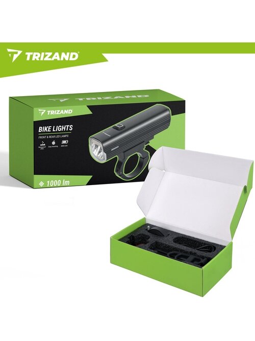 1000 lm LED dviračio žibintas + „Trizand“ galinis žibintas 2 1000 lm LED dviračio žibintas + „Trizand“ galinis žibintas 2