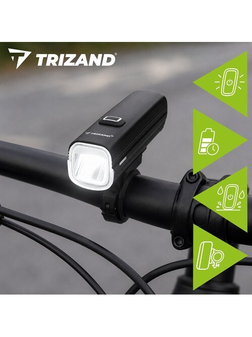 1000 lm LED dviračio žibintas + „Trizand“ galinis žibintas 3 1000 lm LED dviračio žibintas + „Trizand“ galinis žibintas 3