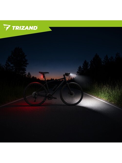 1000 lm LED dviračio žibintas + „Trizand“ galinis žibintas 7 1000 lm LED dviračio žibintas + „Trizand“ galinis žibintas 7