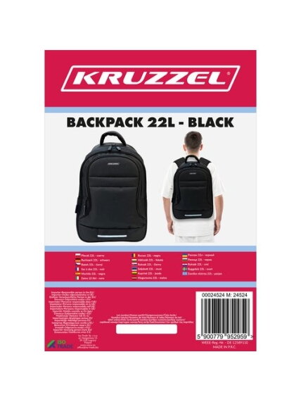 22L kuprinė - juoda Kruzzel 24524 1 22L kuprinė - juoda Kruzzel 24524 1