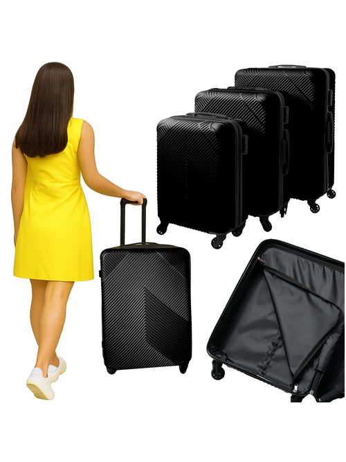 3 viename lagaminų rinkinys – juodas Trizand 26661 3 viename lagaminų rinkinys – juodas Trizand 26661