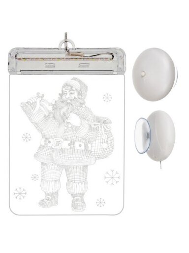3D LED vitražas - Kalėdų Senelis