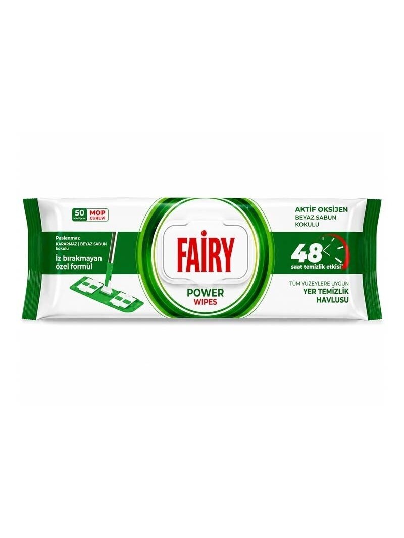 Drėgnos servetėlės grindims Fairy Power, 50 vnt