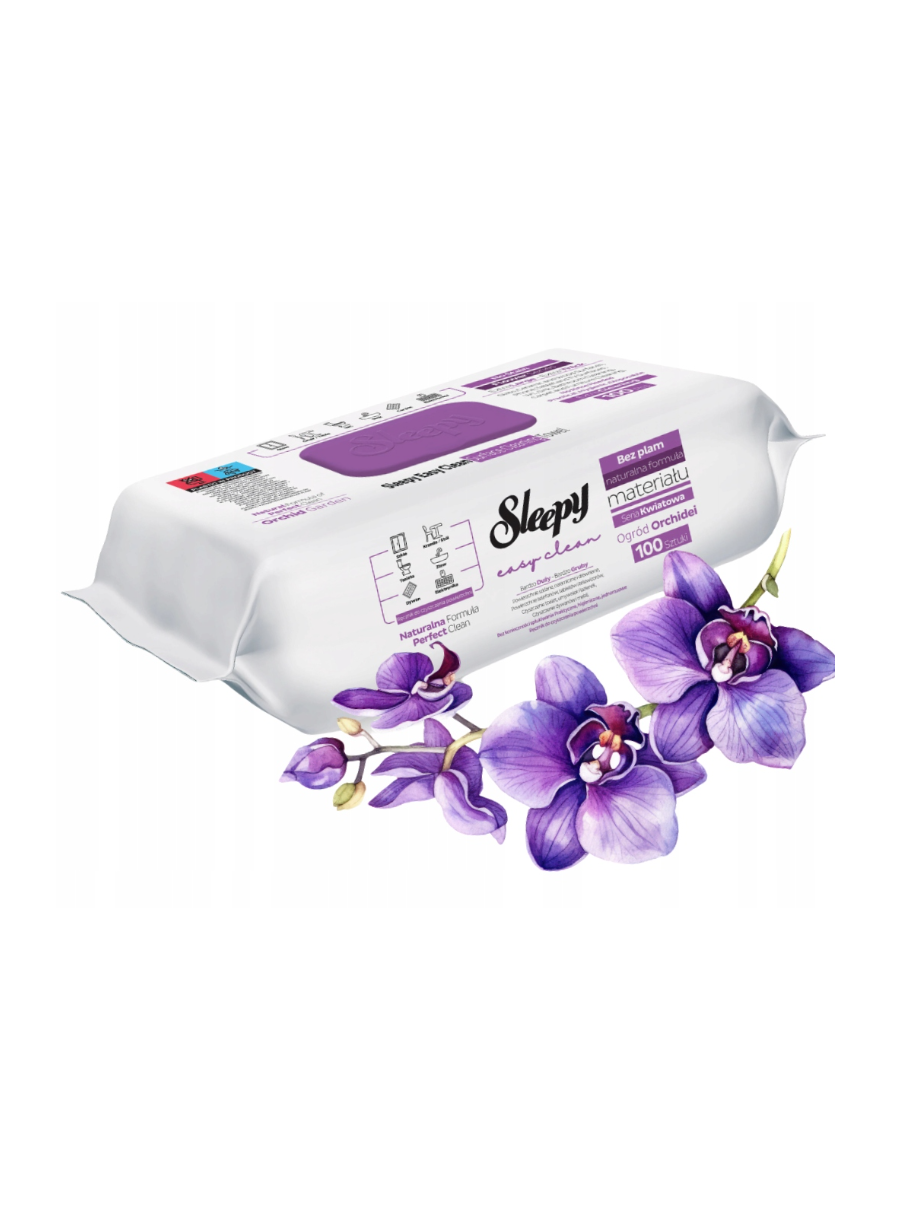 Drėgnos servetėlės Sleepy orchidėjų kvapo 100 vnt. Drėgnos servetėlės Sleepy orchidėjų kvapo 100 vnt.
