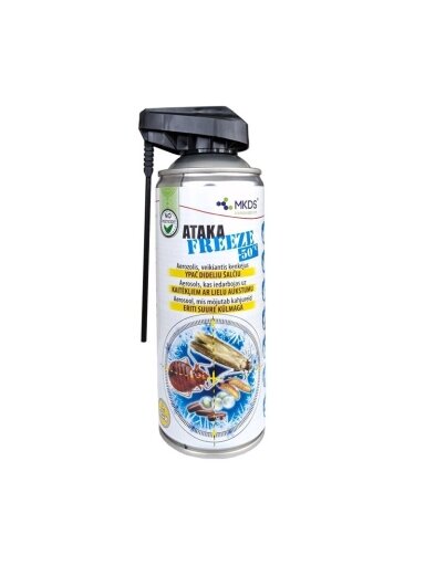 Aerozolis vabzdžių naikinimui ATAKA FREEZE (-50 °C šalčio), 400 ml Aerozolis vabzdžių naikinimui ATAKA FREEZE (-50 °C šalčio), 400 ml