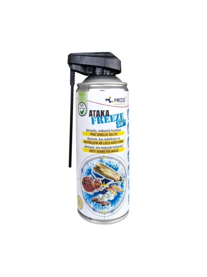 Aerozolis vabzdžių naikinimui ATAKA FREEZE (-50 °C šalčio), 400 ml Aerozolis vabzdžių naikinimui ATAKA FREEZE (-50 °C šalčio), 400 ml