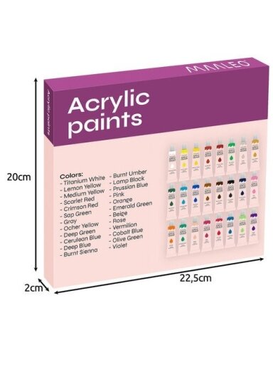 Akriliniai dažai 24 vnt - 12ml. Maaleo 20363 Akriliniai dažai 24 vnt - 12ml. Maaleo 20363