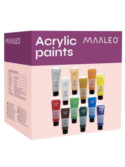 Akriliniai dažai 12 vnt. 100 ml Maaleo 20424 11 Akriliniai dažai 12 vnt. 100 ml Maaleo 20424 11