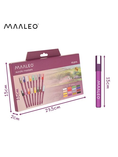 Akriliniai žymekliai - 16 vnt. rinkinys Maaleo 27051 2