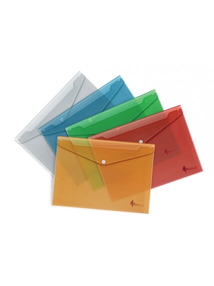 Aplankas-vokelis su spaude Forpus, A4, plastikinis, baltas, skaidrus 0820-009 Aplankas-vokelis su spaude Forpus, A4, plastikinis, baltas, skaidrus 0820-009