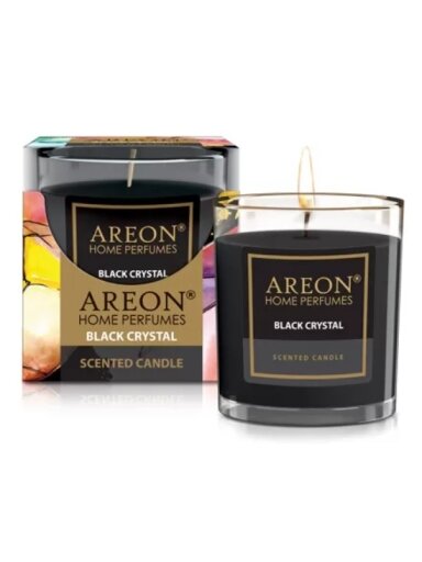Aromatinė žvakė AREON Black Crystal, 120g (~25 h) │Areon