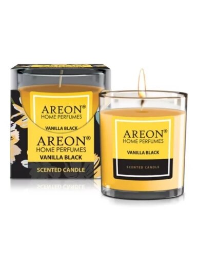 Aromatinė žvakė Vanilla Black, 120g (~25 h) │Areon Aromatinė žvakė Vanilla Black, 120g (~25 h) │Areon