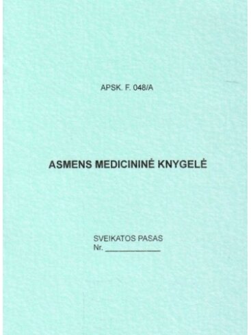 Asmens medicininė knygelė, A6 Asmens medicininė knygelė, A6