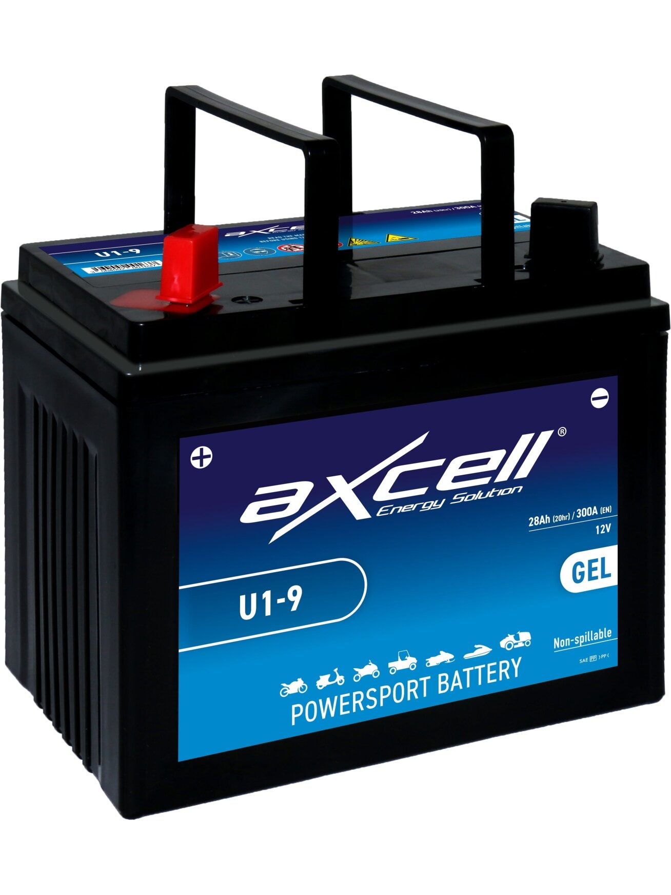 Axcell Garden GEL 28Ah 300A +/- 12V akumuliatorius 195x125x176mm