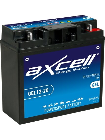 Axcell Garden GEL 20Ah 180A -/+ 12V akumuliatorius 182x77x168mm Axcell Garden GEL 20Ah 180A -/+ 12V akumuliatorius 182x77x168mm