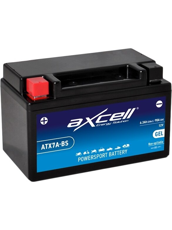 Axcell GEL 6Ah 90A +/- 12V akumuliatorius 150x87x93mm