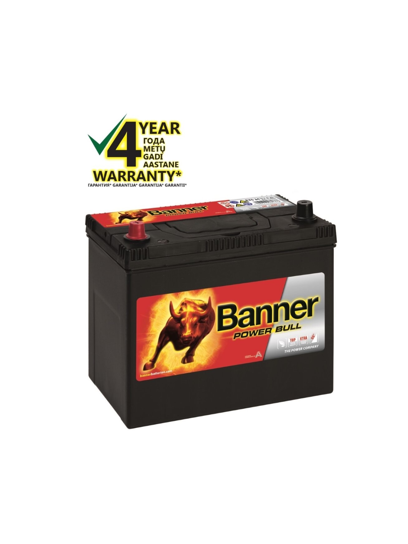 Banner 45 Ah 390A +- 12V Power akumuliatorius 238x129x203/225mm Banner 45 Ah 390A +- 12V Power akumuliatorius 238x129x203/225mm