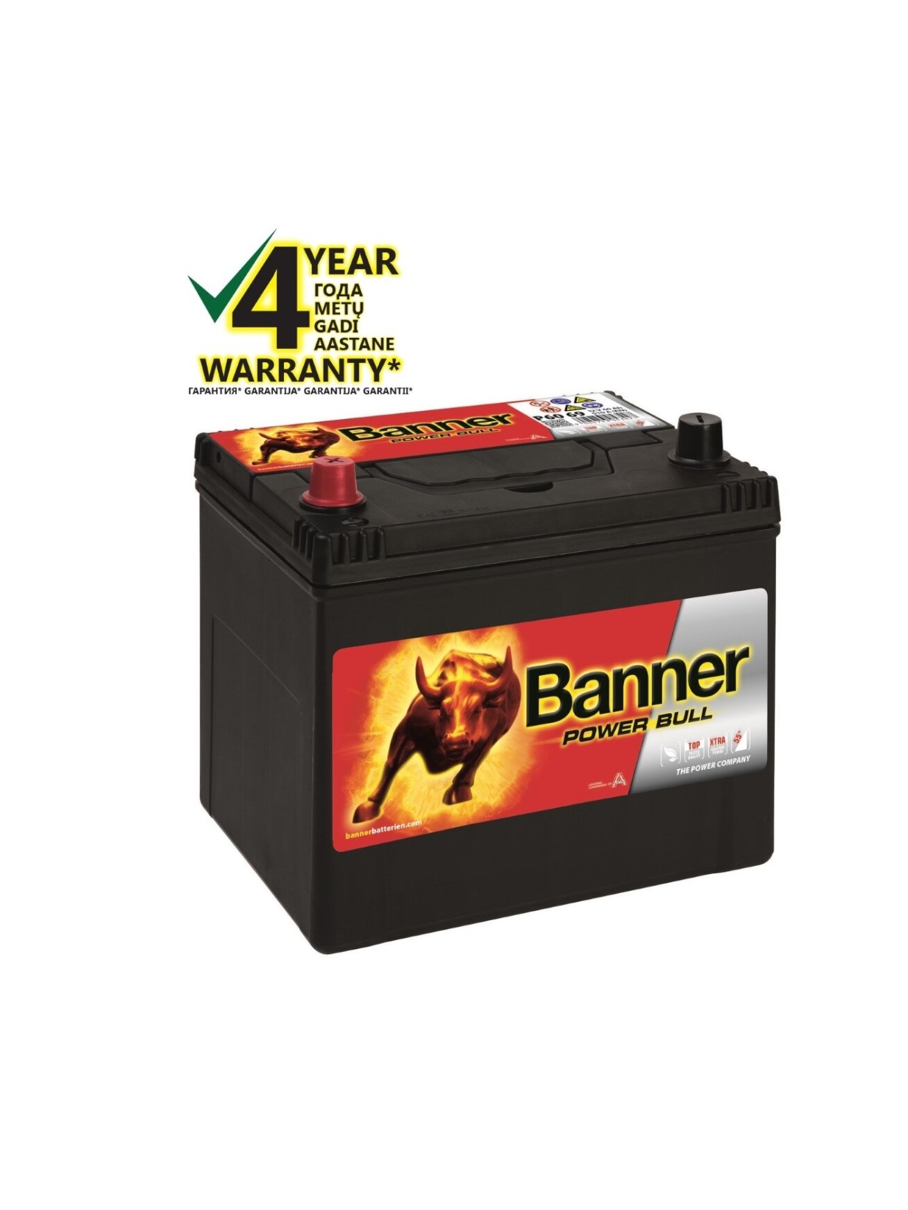 Banner 60 Ah 510A +- 12V Power akumuliatorius 233x173x203/225mm