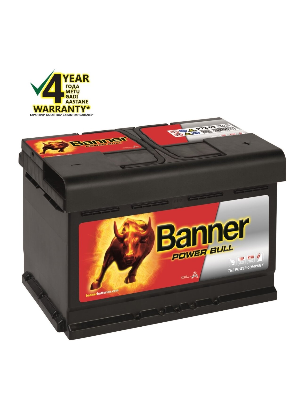 Banner 72Ah 670A 12V Power akumuliatorius 278x175x175mm