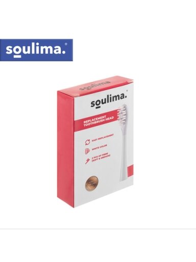 Baltos dantų šepetėlio galvutės, 2 vnt., Soulima 26929