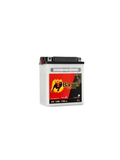 Banner 12Ah Bike Bull +- 12V 170A akumuliatorius 134x80x160mm Banner 12Ah Bike Bull +- 12V 170A akumuliatorius 134x80x160mm