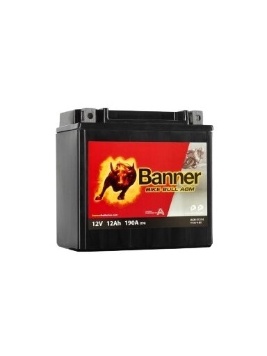 Banner 12Ah Bike Bull AGM 12V 190A akumuliatorius 150x87x147mm Banner 12Ah Bike Bull AGM 12V 190A akumuliatorius 150x87x147mm