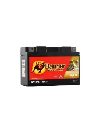 Banner 8Ah Bike Bull GEL 12V 112A akumuliatorius 150x69x105mm Banner 8Ah Bike Bull GEL 12V 112A akumuliatorius 150x69x105mm