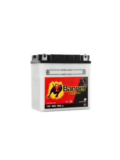 Banner 9Ah Bike Bull +- 12V 90A akumuliatorius 135x75x139mm Banner 9Ah Bike Bull +- 12V 90A akumuliatorius 135x75x139mm
