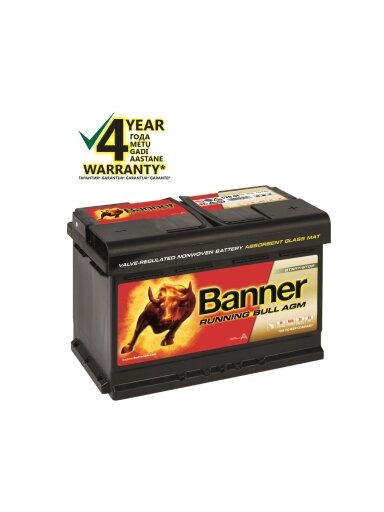 Banner AGM 70Ah 760A RUNNING BULL akumuliatorius 12V 278x175x190mm