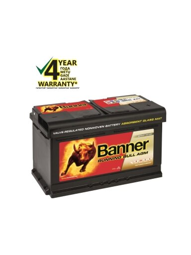 Banner AGM 80Ah 800A RUNNING BULL akumuliatorius 12V 315x175x190mm
