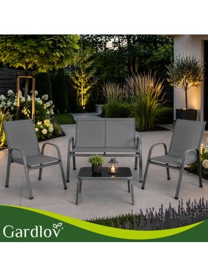 Balkono baldų komplektas - pilkas Gardlov 11