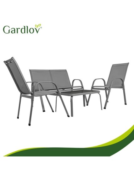 Balkono baldų komplektas - pilkas Gardlov 3