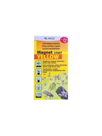 Baltasparnių, blakučių, amarų gaudyklės Magnet start yellow (7x14cm), 12 vnt Baltasparnių, blakučių, amarų gaudyklės Magnet start yellow (7x14cm), 12 vnt