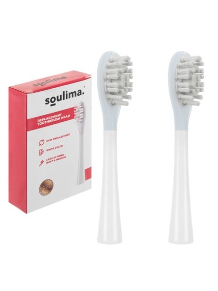 Baltos dantų šepetėlio galvutės, 2 vnt., Soulima 26929 11