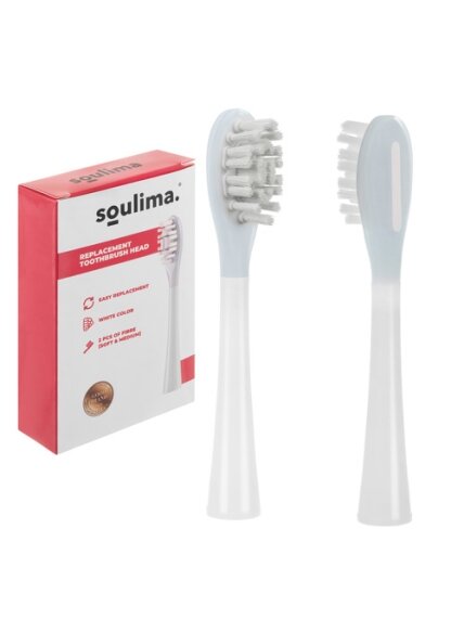 Baltos dantų šepetėlio galvutės, 2 vnt., Soulima 26929 12