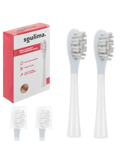 Baltos dantų šepetėlio galvutės, 2 vnt., Soulima 26929 13