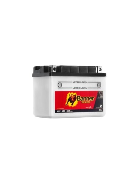 Banner 4Ah Bike Bull 12V 40A akumuliatorius 120x70x92mm Banner 4Ah Bike Bull 12V 40A akumuliatorius 120x70x92mm