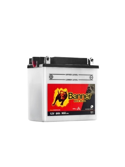 Banner 8Ah Bike Bull +- 12V 90A akumuliatorius 135x75x133mm Banner 8Ah Bike Bull +- 12V 90A akumuliatorius 135x75x133mm