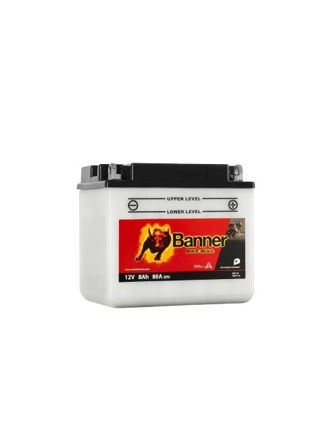 Banner 8Ah Bike Bull -+ 12V 80A akumuliatorius 130x90x114mm Banner 8Ah Bike Bull -+ 12V 80A akumuliatorius 130x90x114mm