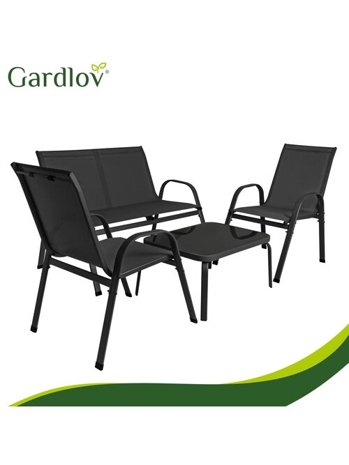 Balkono baldų komplektas - juodas Gardlov 8
