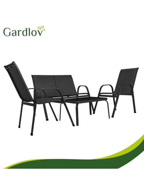 Balkono baldų komplektas - juodas Gardlov 9