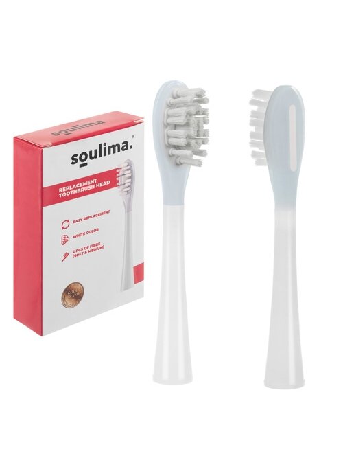 Baltos dantų šepetėlio galvutės, 2 vnt., Soulima 26929 12