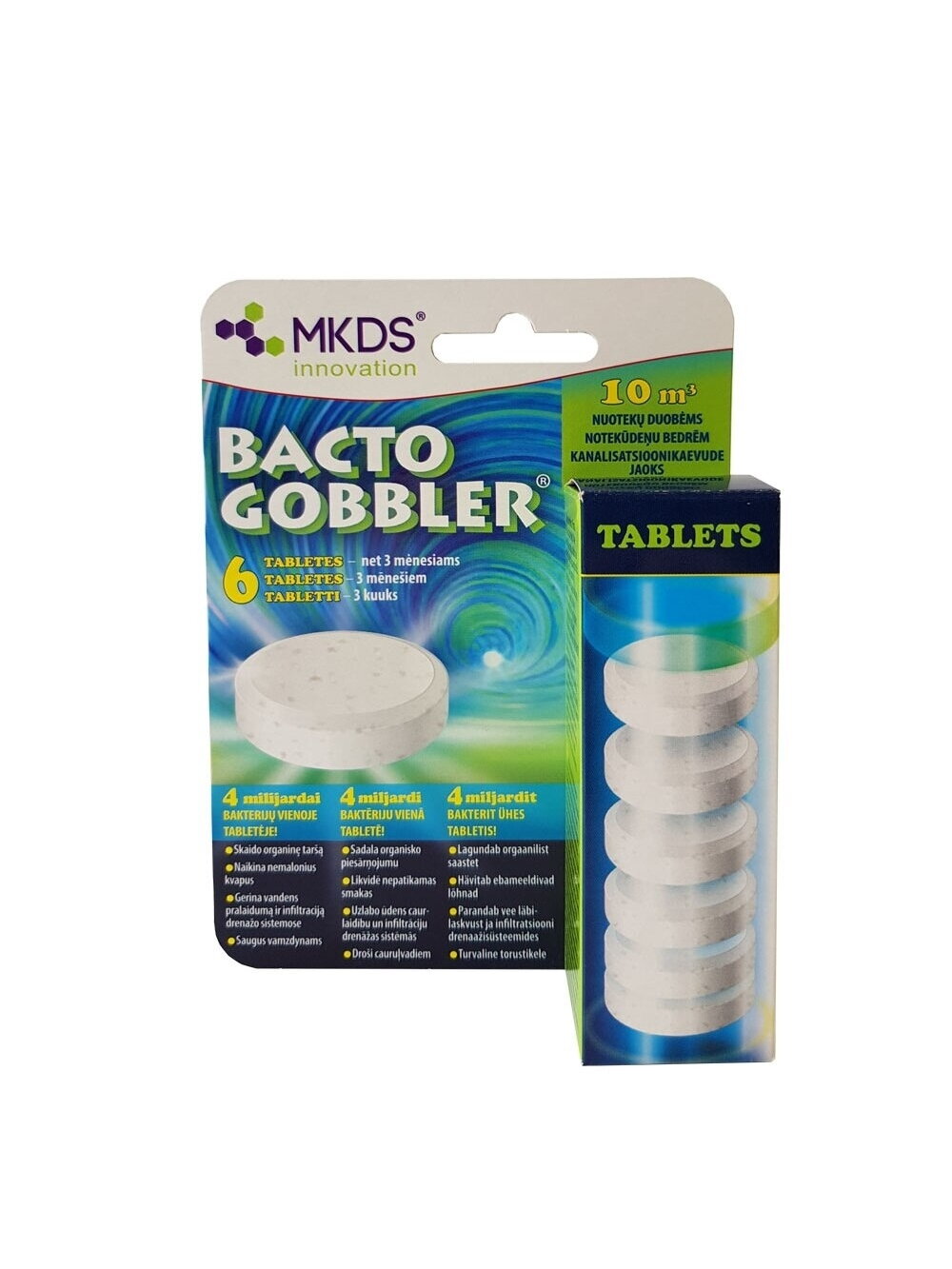 Biologinės tabletės nuotekoms BACTO GOBBLER Biologinės tabletės nuotekoms BACTO GOBBLER