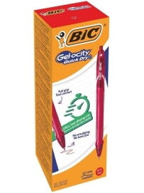 Bic Gelinis rašiklis Gel-Ocity Quick Dry, raudonas, pakuotėje 12 vnt. 494671 Bic Gelinis rašiklis Gel-Ocity Quick Dry, raudonas, pakuotėje 12 vnt. 494671