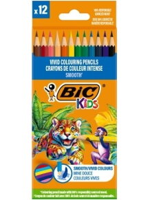 BIC Spalvoti pieštukai Kids Smooth 12 spalvų rinkinys