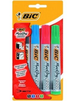 Bic Permanentinių žymeklių rinkinys Eco 2000 4 spalvų rinkinys, 2-5 mm 020040 Bic Permanentinių žymeklių rinkinys Eco 2000 4 spalvų rinkinys, 2-5 mm 020040