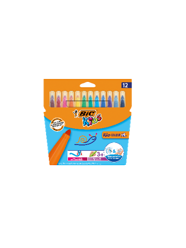 BIC Flomasteriai KID Couleur XL, 12 spalvų rinkinys