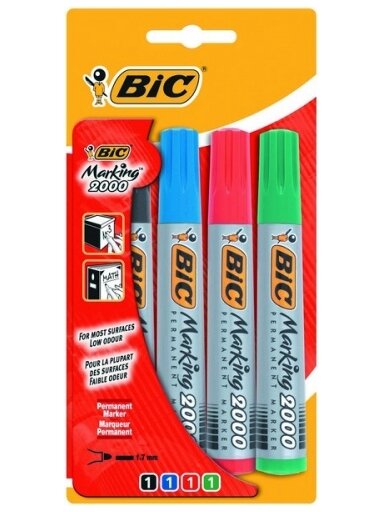 Bic Permanentinių žymeklių rinkinys Eco 2000 4 spalvų rinkinys, 2-5 mm 020040